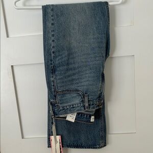 Denim Forum the 00’s lo rise jeans blue Bellini colour flare leg zipper fly